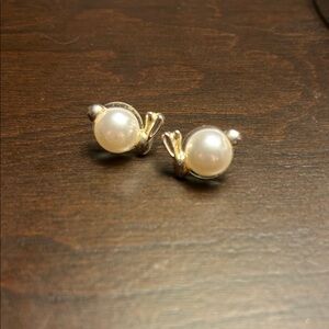Classic Pearl and Gold Stud Earrings